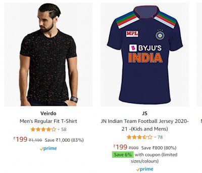 Men's T-shirt Upto 89% off