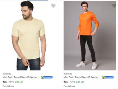 Mens T-Shirts starting @ Rs. 89