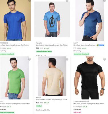Mens T Shirts @ Rs 99
