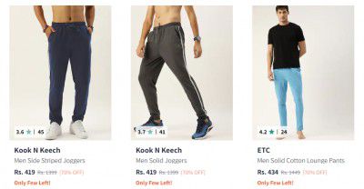 Men's Trackpants @ 85% off | Starting from ₹210