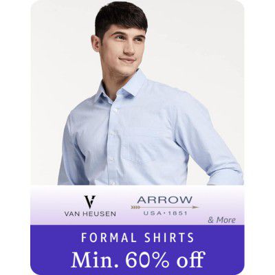 Men's Van Heusen, Arrow & More Formal Shirts @minimum 60% off