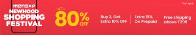 Mensxp Newhood Shopping Festival Upto 80% Off