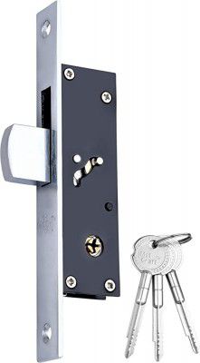 Met Craft 150 mm Steel Dead Lock for Sliding Aluminium and Wooden Doors with 3 Star Keys (Grey and White)