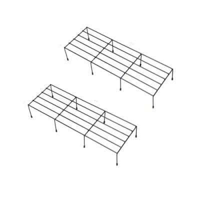 Metal Black Color 24 inches Rectangular Shape Long Flower Pot/Gamla Stand for Balcony living room Garden Pot Holder Stand (24 inches LPS ) (Set of 2)