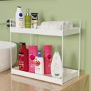 Metal Heavy 2-Tier Bathroom Countertop Organizer | Kitchen Spice Rack Standing Shelf Storage Shelf Organizer (White)(Pack of 1) (NHSP)...