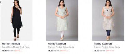 METRO-FASHION Womens Kurta Starts ₹99