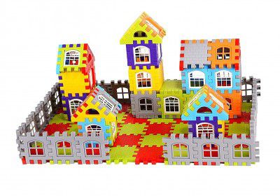 Metro Toys & Gift Happy Home House Building and Construction Blocks with Attractive Windows and Smooth Rounded Edges