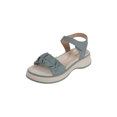 Metro Women's Chic Ruched Faux Leather Ankle-Strap Sandals for All-Day Comfort