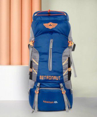 METRONAUT  Adventure Series Hiking/Camping/Travel Bag with Rain Cover Rucksack - 65 L  (Blue)