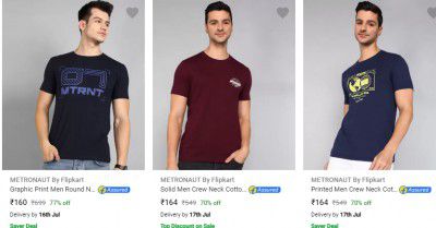 METRONAUT By Flipkart Mens T Shirts Starts ₹83