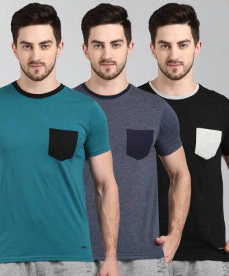 METRONAUT By Flipkart  Pack of 3 Solid Men Round Neck Multicolor T-Shirt