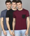METRONAUT By Flipkart  Pack of 3 Solid Men Round Neck Multicolor T-Shirt...