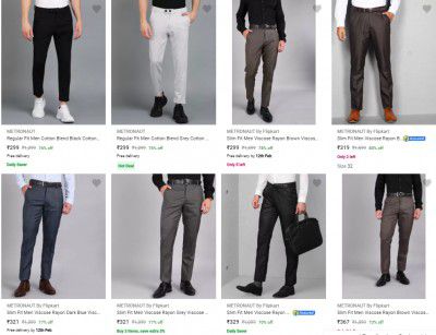 METRONAUT Men's Trousers Upto 85% Off | Starts ₹269