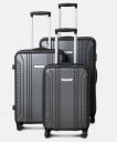 METRONAUT Hard Body Set of 3 Luggage 4 Wheels - S02-3 COMBO SET (28+24+20) - Grey...