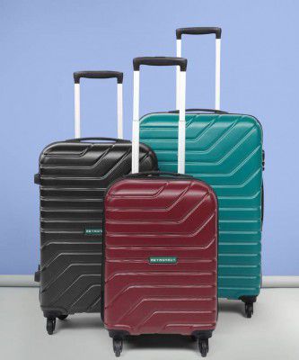 METRONAUT  Hard Body Set of 3 Luggage 4 Wheels - BENT- Multicolor