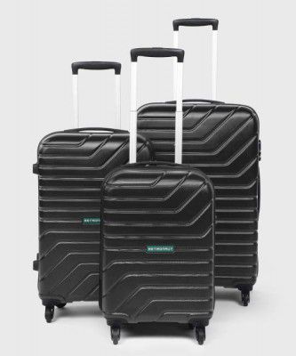 METRONAUT Hard Body Set of 3 Luggage - BENT- Combo Set( 30+26"+22") - Black