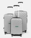 METRONAUT Hard Body Set of 3 Luggage - BENT- Combo Set( 30"+26"+22") - Silver...