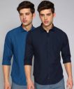 METRONAUT  Men Regular Fit Solid Casual Shirt  (Pack of 2)...