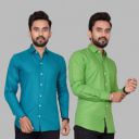 METRONAUT Men Regular Fit Solid Casual Shirt (Pack of 2)...