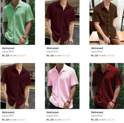 Myntra: Upto 89% Off On Metronaut mens Shirts Starts At ₹225
