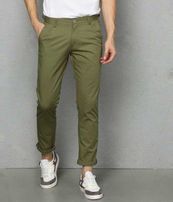 METRONAUT Slim Fit Men Polyester Dark Green Trousers