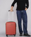 METRONAUT Small Cabin Suitcase (53 cm) 4 Wheels - Grid - Red...