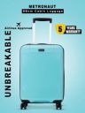 METRONAUT Small Cabin Suitcase (56 cm) 4 Wheels - Hero 20 Sky Blue Premium PP Hard-Sided Luggage Trolley with Number Lock - Blue...