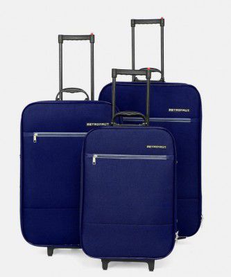 METRONAUT Soft Body Set of 3 Luggage - FRILL Set-3 (30 Inch+26 Inch+ 22 Inch) - Blue