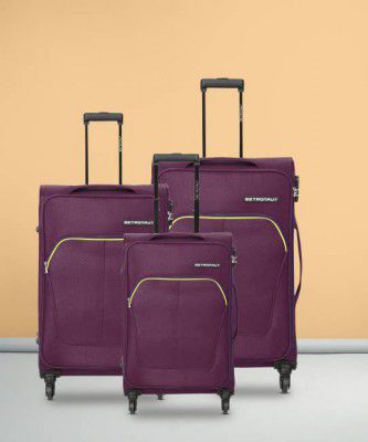 METRONAUT  Soft Body Set of 3 Luggage - Supreme Combo Set (30inch+26inch+22inch) - Purple