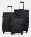METRONAUT Soft Body Set of 3 Luggage - Supreme Combo Set (30inch+26inch+22inch) - Black...