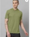 METRONAUT  Solid Men Hooded Neck Poly Cotton Light Green T-Shirt...