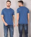 METRONAUT Solid Men Round Neck Blue T-Shirt...