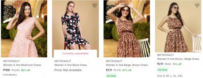 Metronaut Womens Dresses from ₹199