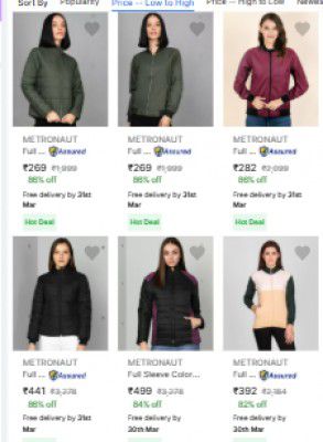 Metronaut Women's Jackets Upto 86% off | Starts Rs.296