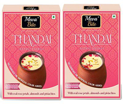 MevaBite Instant Energy Thandai With Real Rose Petals - 200gm | Almonds and Pistachios (Pack of 2 x 100 Grams)