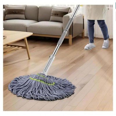 Mevigo Microfiber Twist Mop for Floor Cleaning, Squeeze Twist Mop Steel Stick