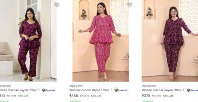 Mezgown Womens Ethnic Sets Starts at Rs 313