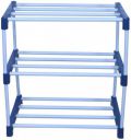 MEZIRE Open 3L Stand Collapsible Shoe Stand (Blue,White 3 Shelves) Metal, Plastic Shoe Stand  (Blue, 3 Shelves, DIY(Do-It-Yourself))...