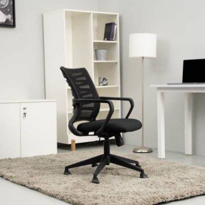 MG traders MGNEWPLUS351 NA Office Adjustable Arm Chair  (Black, Optional Installation Available)