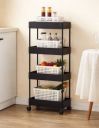 MGKENTERPRISE 4 Compartments plastic Portable Desk organizer (Black)...