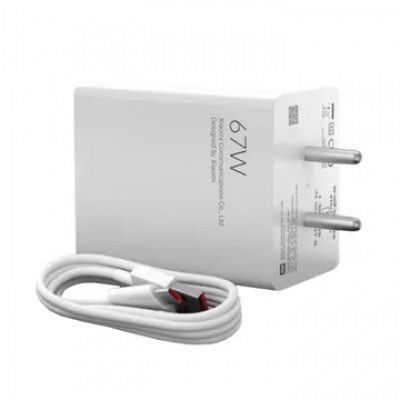 Mi Sonic Charge 3.0 Combo 67W Type A Fast Charger (Type A to Type C Cable, Quick Charge 3.0, White)