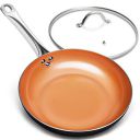 Michelangelo 20cm Frying Pan Non Stick, Ultra Nonstick Frying Pan with Ceramic Titanium Coating, Copper Frying Pan with Lid, Egg Frying Pan Non Stick...