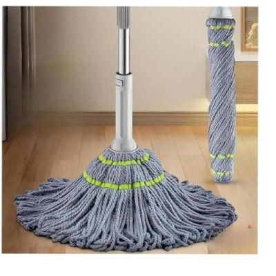 Microfiber Twist Mop for Floor Cleaning, Squeeze Twist Mop Stick, Durable Dust Easy to Use Floor Cleaner, Effective for Hardwood, Tile, and Laminate (Grey)