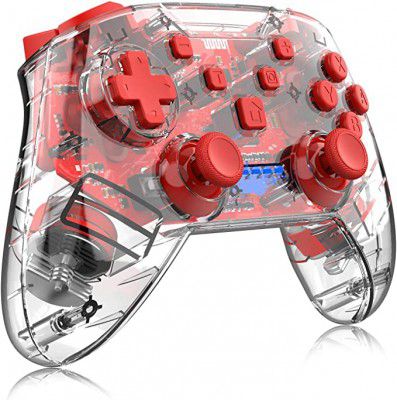 MICROMINI X-Ninja Wireless Controller Transparent for Nintendo Switch, Professional Bluetooth Pro Controller, Adjustable Turbo Vibration Motion Gyro Ergonomic
