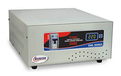 Microtek EML 8090 Main Line Voltage Stabilizer Used for General Purpose Working Power 100V-290V(Metalic Grey)