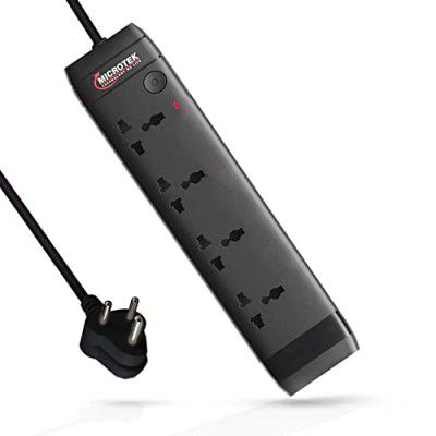 Microtek Superior 4S+1SW Black Edition Spike Guard for Home, Office & Shops (Extension Board)