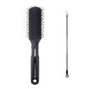 Midazzle Blackhead Remover and Black Silver Flat Hair Brush, Beauty Tool Set, 2 Pieces...