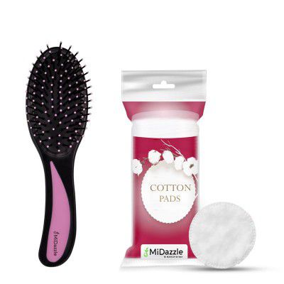Midazzle Cotton Pad With Compact Hair Brush