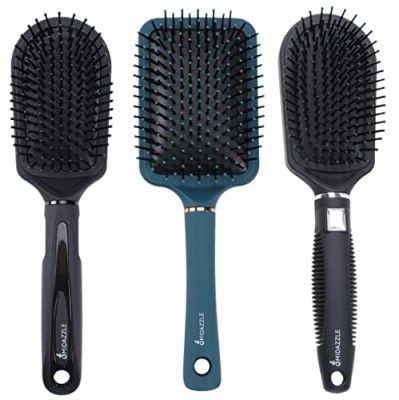 Midazzle Premium Cushioned & Paddle Hair Brush for Men & Women - Pack of 3