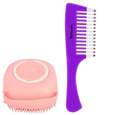 Midazzle Silicone Bath Brush, Soft Body Scrubbeof 2r with Shampoo Comb